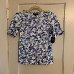 Karen Scott Butterfly boatneck top